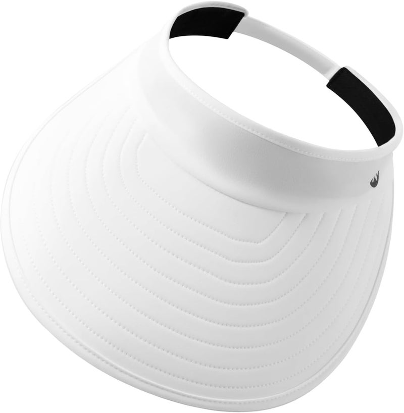 Wander Sun Visor Hats for Women Wide Brim UV Protection Adjustable Large Golf Beach Cap Packable Travel Sport Visor - Image 1